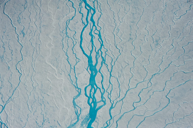 Rivers of metlwater on Greenland's ice sheet