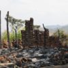 One of many homes burnt and destroyed in a major attack targeting Batwa villages in July 2021.