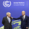 1/11/2021. Glasgow, United Kingdom. Prime Minister Boris Johnson welcomes Joe Biden, the President of the United States of America to the COP26 summit. Picture by Simon Dawson / No 10 Downing Street