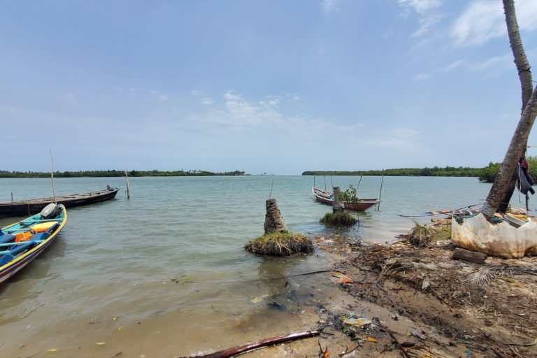 A view of former fishing village Fuveme from Havui. Image by Erica Ayisi for Mongabay.