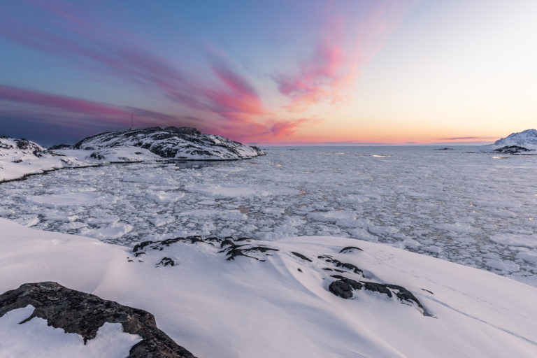 Arctic sea ice melts.