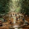 Children relaxing in the clear water of a shallow river in Odzala-Kokoua National Park, Republic of Congo. Image by Pieter Henket (CC BY-SA 4.0)