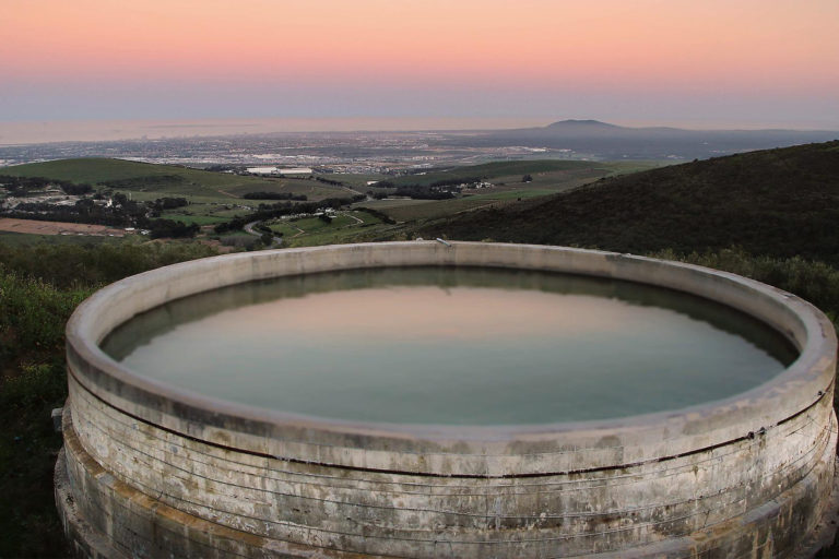 A water reservoir near Cape Town, South Africa.