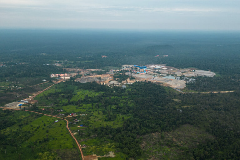 The Late Cheng Mining Development site in the Kampong Thom province section of Prey Lang Wildlife Sanctuary has encroached further into the protected forest as Chinese miners churn up the earth in search of gold. Image by Gerald Flynn / Mongabay.