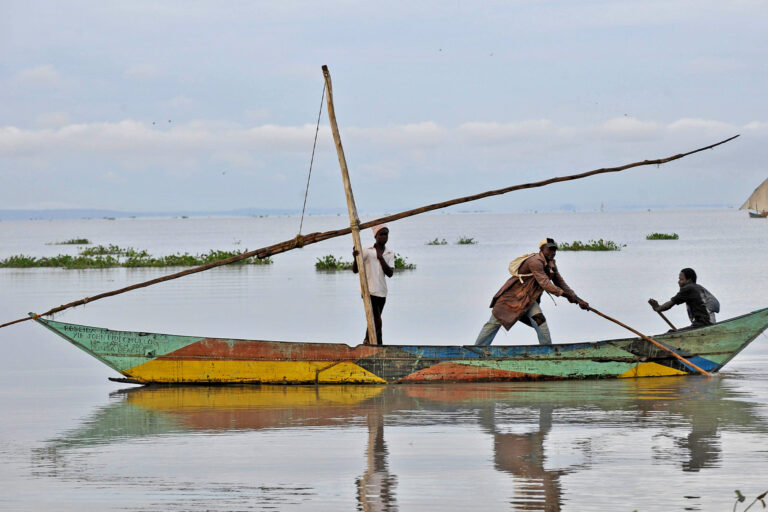 Fishermen going fishing at Dunga beach, Kisumu.