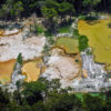 Aerial photo of gold mining.