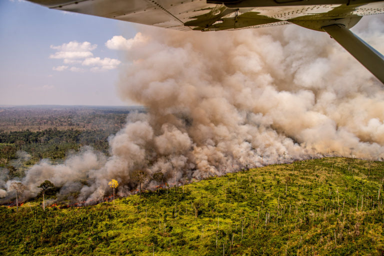 Heat spots in areas with Prodes warnings (2017-2019). Area next to the borders of the Kaxarari Indigenous territory, in Lábrea, Amazonas state. Taken 17 Aug, 2020. CREDIT: © Christian Braga / Greenpeace