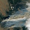 Colorado's East Troublesome Fire, on October 22, 2020, which jumped the Continental Divide and eventually became Colorado's largest fire on record, at nearly 200,000 acres. NASA Earth Observatory images by Lauren Dauphin, using Landsat data from the U.S. Geological Survey.