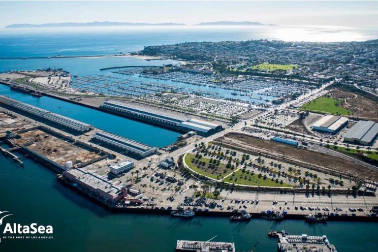 Altasea is a marine renewable energy and conservation technology hub on an old wharf in the port of Los Angeles. Image courtesy of Altasea.