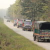 Traffic on Nepal's highway