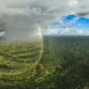 Rainbow over rainforest and plantations in Jambi on the Indonesian island of Sumatra. Photo credit Rhett A. Butler