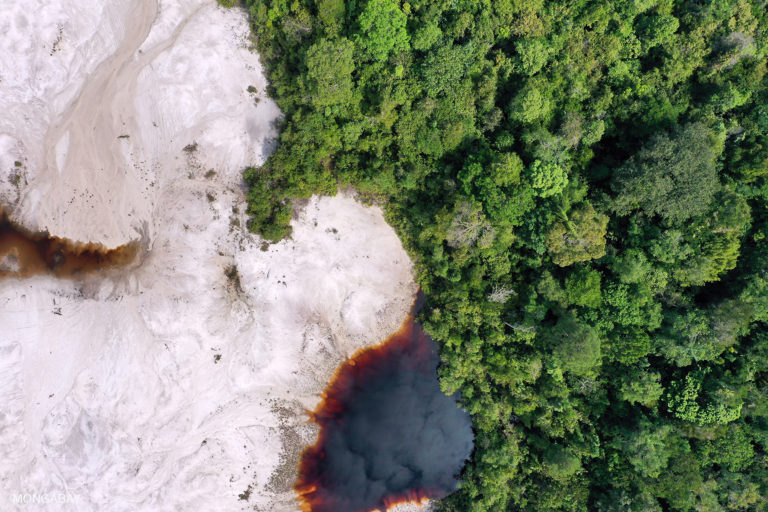 Illegal sand and gold mining in Indonesian Borneo. Photo credit: Rhett A. Butler