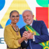 President Luiz Inácio Lula da Silva with his environmental and climate change minister, Marina Silva on his first day in office on Jan. 1.