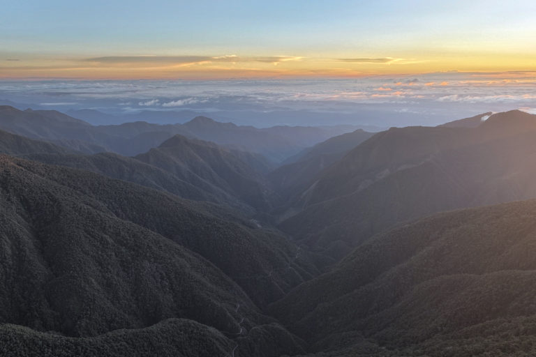 Looking toward the Amazon rainforest from the Andes at sunrise. Image credit: Rhett A. Butler