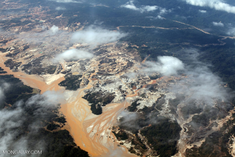 Gold mining in the Peruvian Amazon. Photo by Rhett A. Butler.