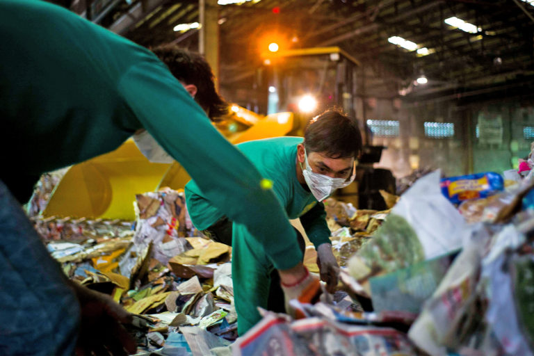 Sorting through plastic