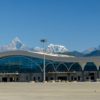 Pokhara Airport in Nepal with the Himalayan range in the background