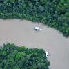 Mining rafts and dredges on the Puré River.