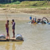 Banks of a river where sand is illegally mined.