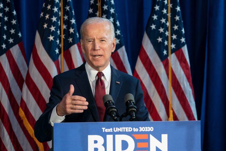 New York, NY - January 7, 2020: Former Vice President & Democratic hopeful Joe Biden made foreign policy statement at Current on Pier 59, Lev Radin for Shutterstock