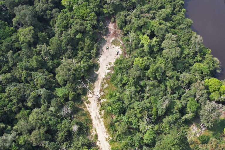 Road constructed into the forest path near the Liboumba River.