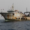 Rusting fishing trawler Fu Hai Yu 1111 in Sierra Leonean Waters. Image by Pierre Gleizes / Greenpeace